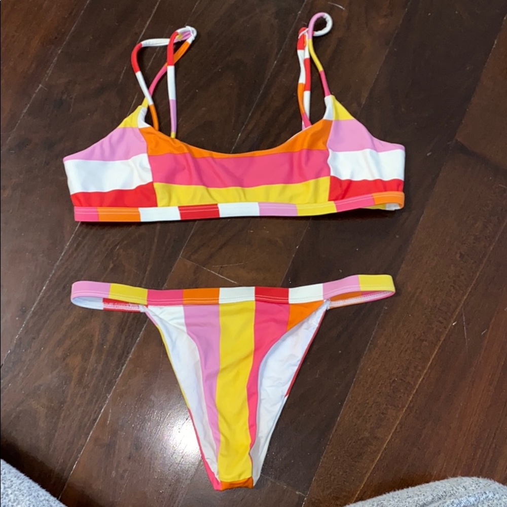 INC Swim Colorbloxk Bikini Set